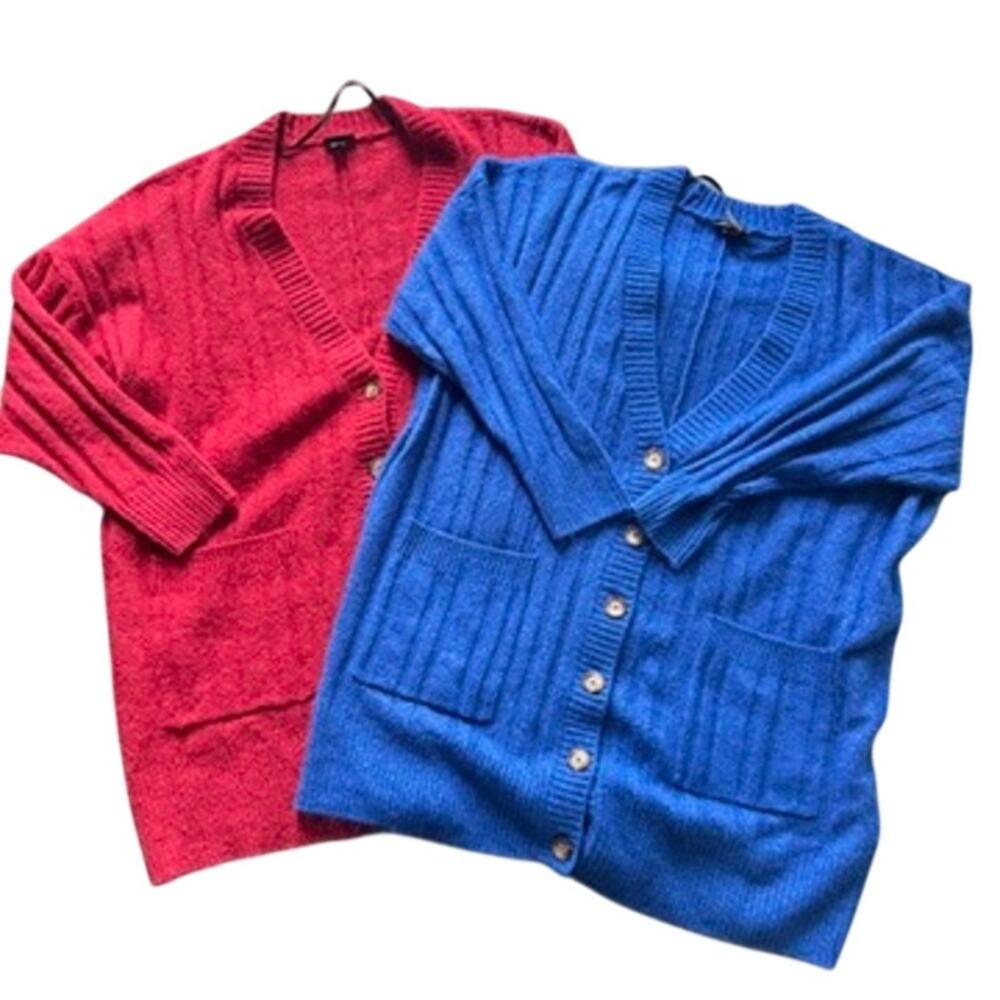 Torrid Vegan Cashmere Cardigan Plus Sz 2x Lot of 2 Blue and Red Soft Knit